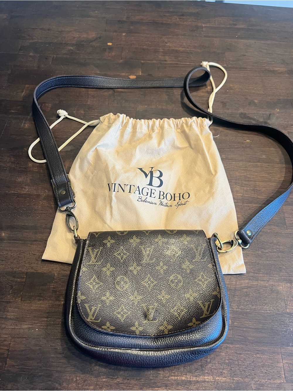 Vintage Boho Louis Vuitton Monogram Crossbody in Brown and Tan